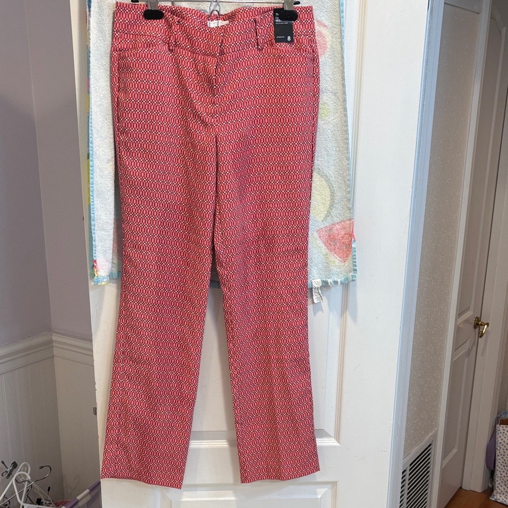 NWT New York & Company Red Patterned Pants